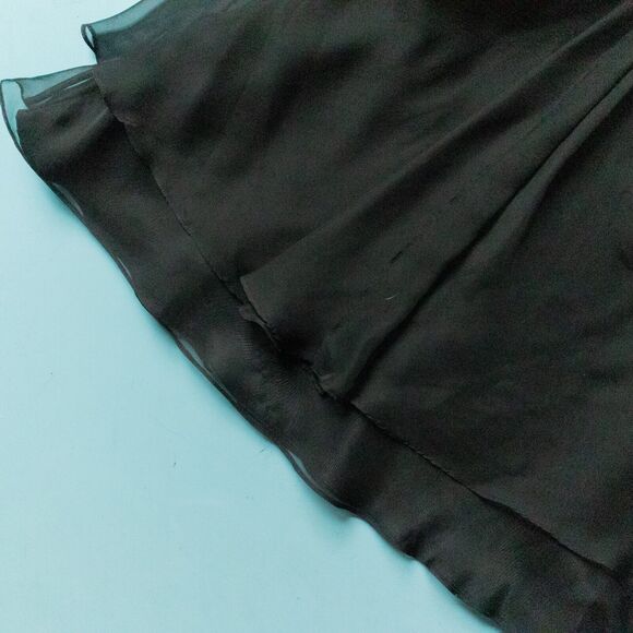 La Femme Black Silver Chiffon Layered Micro Mini Strapless Dress Size 4 #15853 - Picture 4 of 10